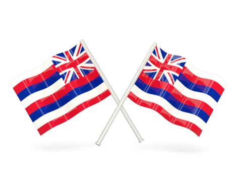 Two Wavy Flags Illustration Of Flag Of Hawaii