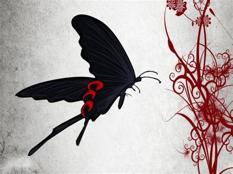 Black Butterfly And Red Flower Wallpapers Bleach Tattoo Butterfly