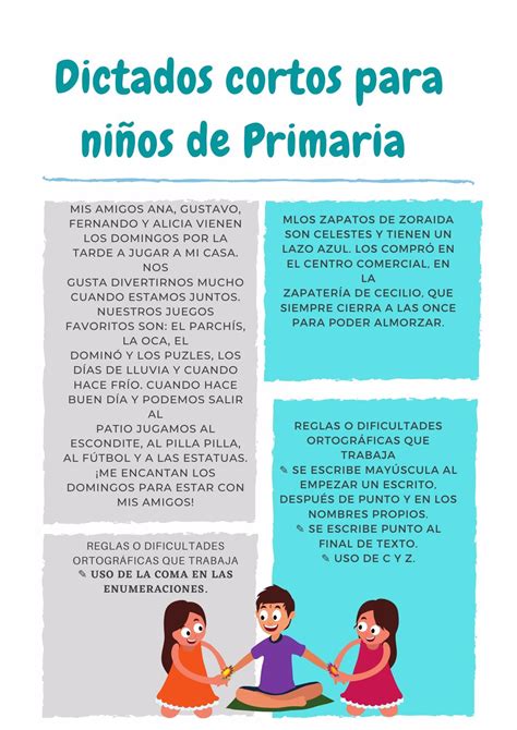 Dictados Cortos Y Divertidos Para Niños De Primaria