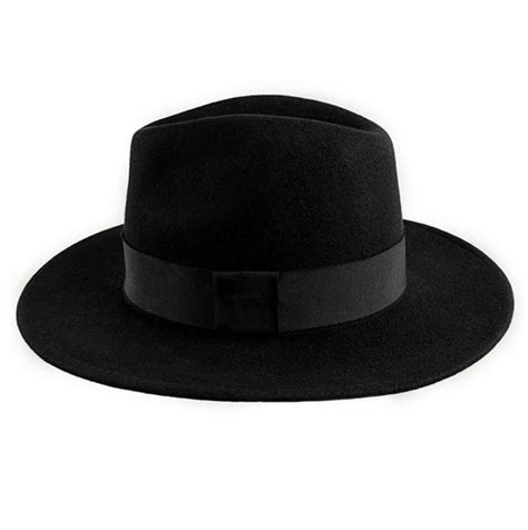 Классическая шляпа Федора из фетра чёрного цвета в интернет магазине