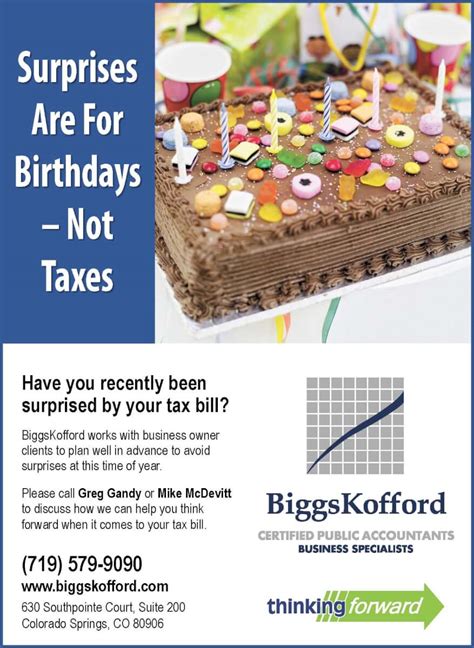 Surprises Are For Birthdays Not Taxes Colorado Springs Cpa