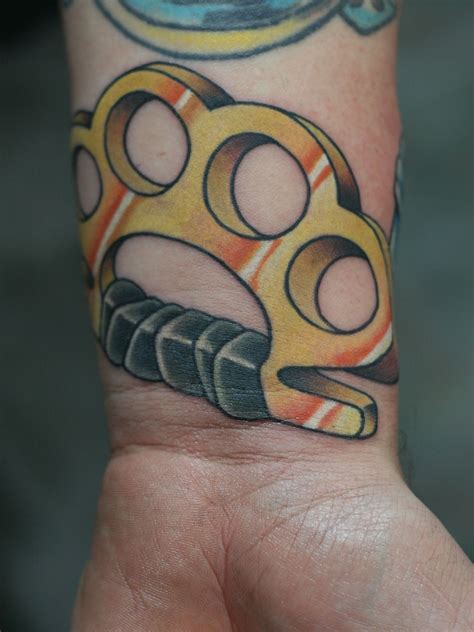 Traditional Brass Knuckle Tattoos Vangoghcherryblossom