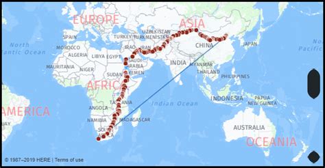 What Is The Distance From Cape Town South Africa To Beijing China