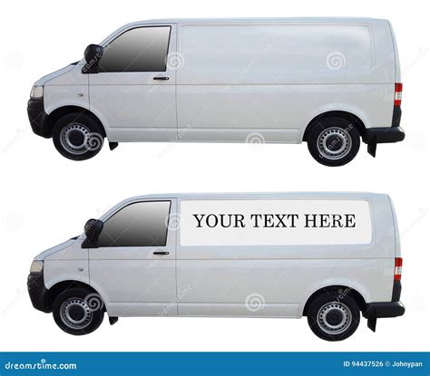 White Delivery Van Stock Photo Image Of Isolated Text 94437526