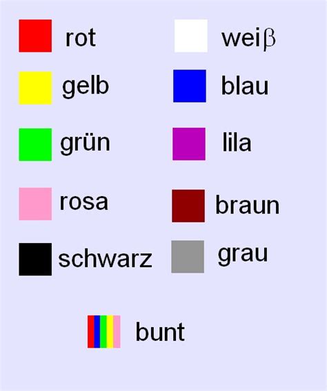 El Aleman No Es Dificil Vocabulario Los Colores Die Farbe