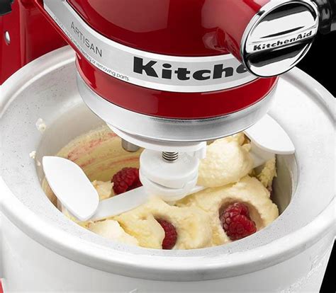 Amazon Com Kitchenaid Kica Wh Ice Cream Maker Attachment Fits Quart Mixers Kitchen Aid Ice