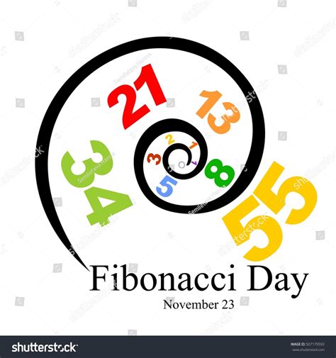 Fibonacci Day November 23 Vector Illustration Stock Vector Royalty