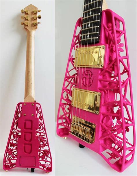 3d Printed Guitars Prints Pink Guitar 3d Printing