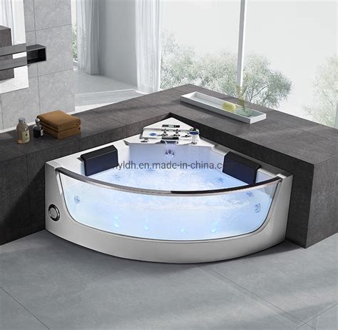 Woma Corner Design Hot Sell Massage Bubble Spa Bathtub With Led Light Q322n China Bathtub