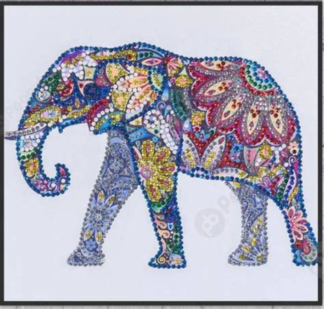 5d Diy Special Shaped Diamond Painting Elephant Cross Stitch Embroidery