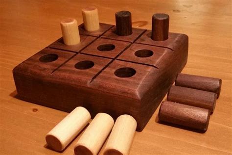 Finished Tic Tac Toe Game Board With Pegs Easy Woodworking Projects