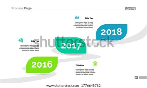Three Years Timeline Process Chart Template Stock Illustration