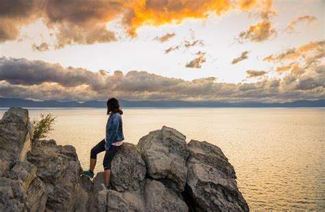 The Best Lake Tahoe Sunset At Cave Rock — A Charming Escape