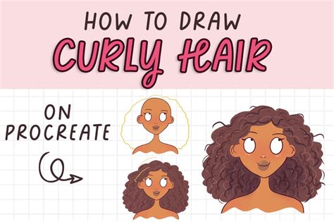 How To Draw Curly Hair On Procreate Easy Beginner Tutorial Draw