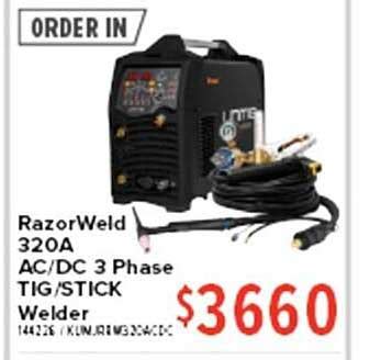 Razorweld 320a Ac Dc 3 Phase Tig Or Stick Welder Offer At Total Tools