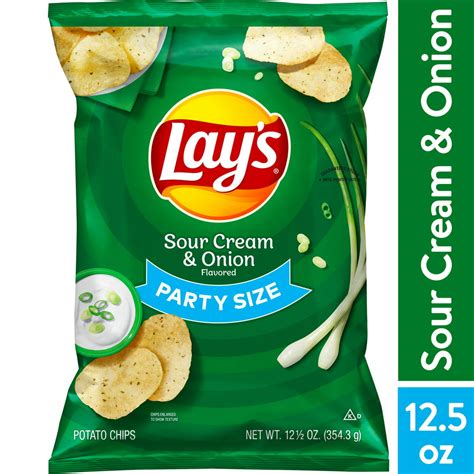 Lays Sour Cream And Onion Flavored Potato Chips Party Size 125 Oz Bag