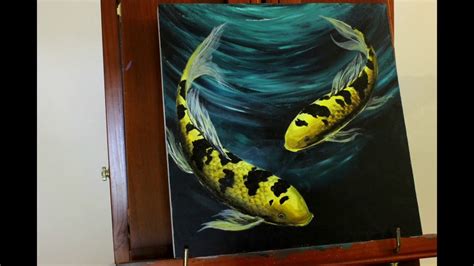 How To Paint Koi Fish Acrylic On Wood Youtube