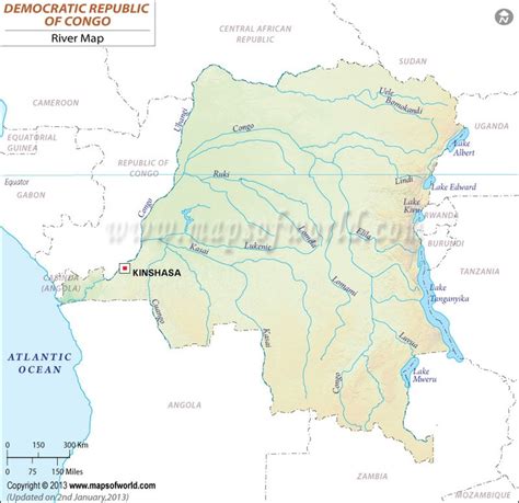 Congo River Map Democratic Republic Of Congo River Map Congo River