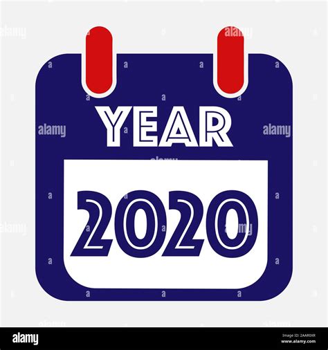 2020 Year Vector Calendar App Icon Vector Illustration Eps 10 Stock