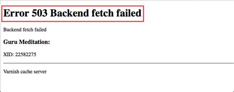 Simple Guide To Fix Error 503 Backend Fetch Failed