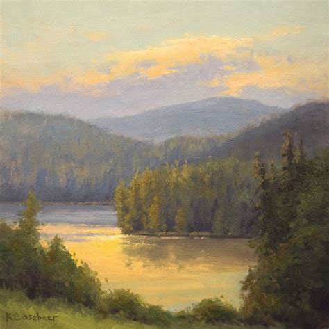 Sunrise On The Lake 12x12 Oil Landscape Paintings Landscape Artist