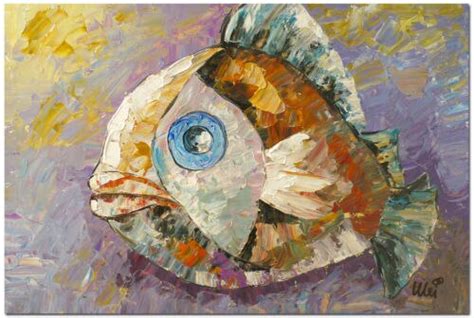 Modern Abstract Fish Oil Painting Impressionism Canvas Art 796