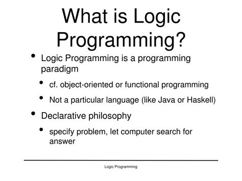 Ppt Logic Programming Powerpoint Presentation Free Download Id3841514