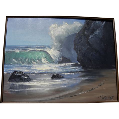 VIOLET PARKHURST (1921-2008) impressionist coastal seascape painting from jbfinearts on Ruby Lane