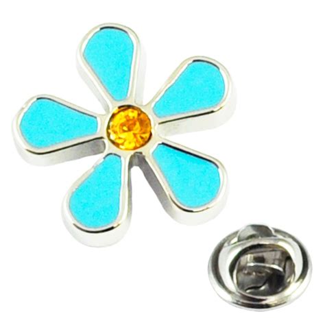 Forget Me Not Flower Design Lapel Pin Badge From Ties Planet Uk