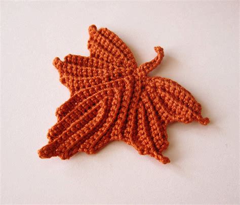 Crocheted Maple Leaf Etsy Crochet Diagram Crochet Patterns Crochet
