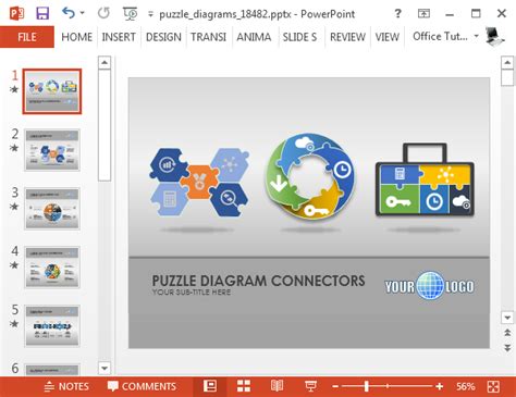 Charts & diagrams, puzzles, shapes. Animated Puzzle Piece Template For PowerPoint