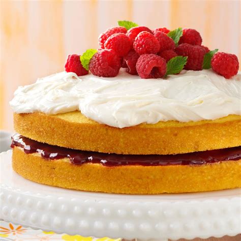 Lemon Raspberry Filled Cake Recipe Taste Of Home