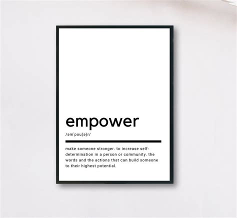 Empower Definition Printable Wall Art Empower Print Empower Etsy