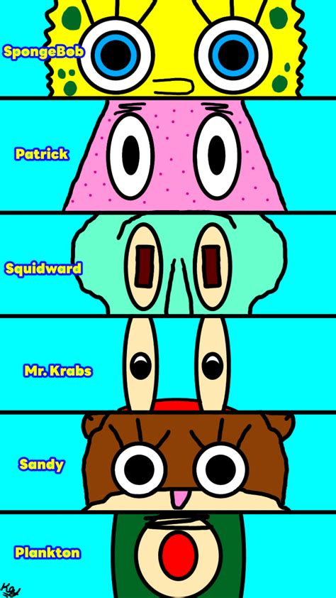 The Main 6 Spongebob Squarepants Characters By Marielx6 On Deviantart