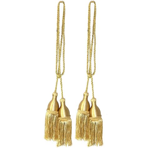 Vintiquewise Pair Of Gold Curtain Tassel Tie Backs The Home Depot Canada