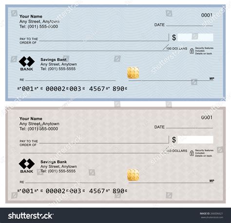 Blank Bank Checks Isolated On White Stock Vector Royalty Free
