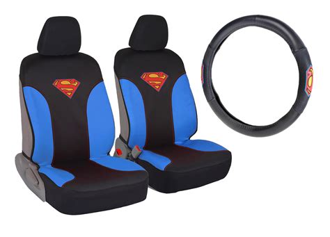Durable Waterproof Superman Dc Comics Car Seat Covers Steering Wheel