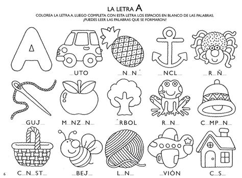 Fichas para trabajar y colorear las vocales | Materiales Educativos
