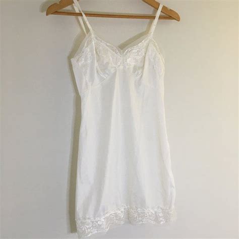 White Lace Slip Perfect For Under Dresses Or On Its Own Depop