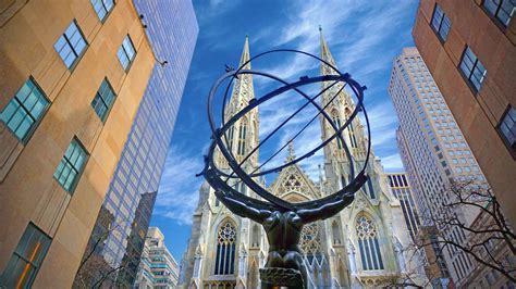 Atlas Is A Bronze Statue In Front Of Rockefeller Center In Midtown