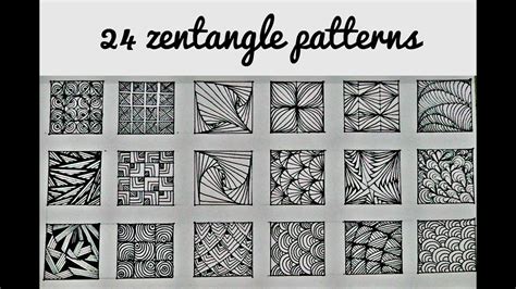 24 Zentangle Patterns 24 Doodle Patterns Zentangle Patterns