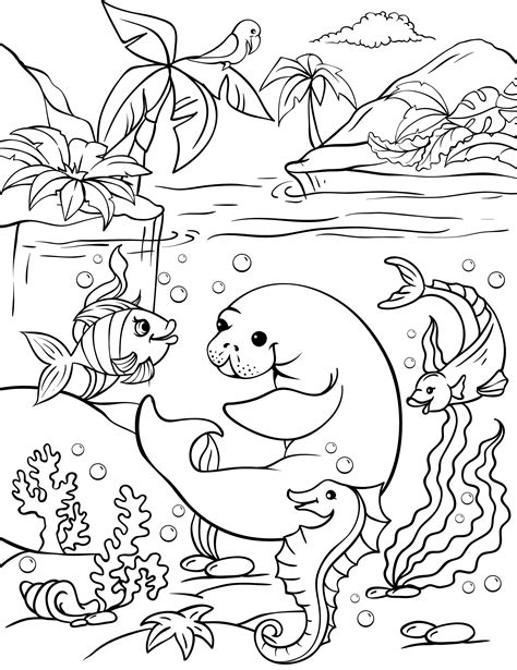 Water Animals Images For Coloring