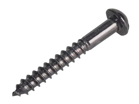 Forgefix Forfpr1148j Wood Screw Slotted Round Head St Black Japanned 1
