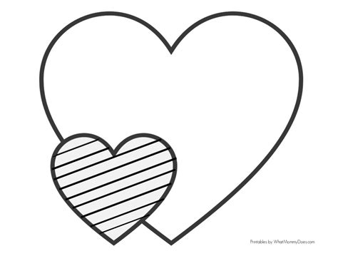 3 Easy Heart Coloring Pages For Kids Stripe Patterns What Mommy Does