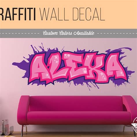 Custom Graffiti Name Style And Color Scheme Wall Decal Etsy