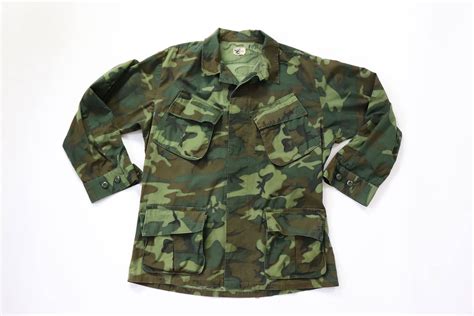 Mens Camo Vietnam Jungle Jacket Army Military Shirt Uniform Etsy
