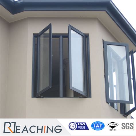 windows doors high quality as2047 black aluminum windows double tempered glass casement windows