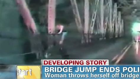 See Woman Jump Off Bridge To Avoid Arrest Video