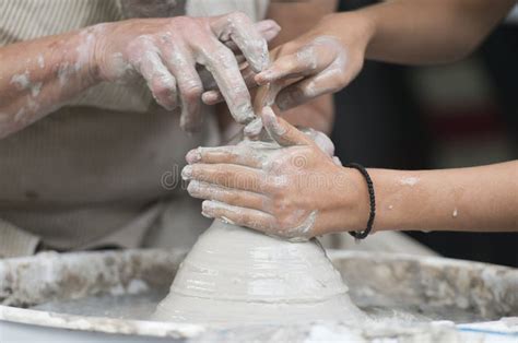 Female Hands Making Clay Pottery Stock Photo Image Of Teach Create