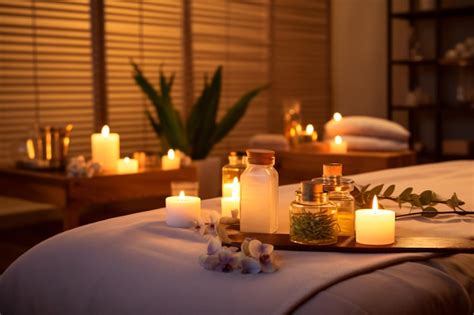 Premium Photo Massage Room Massage Table Towel And Aromatic Candles
